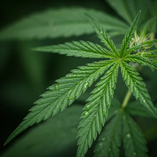 Sun-grown cannabis leaf from Divine Toke, Detroit